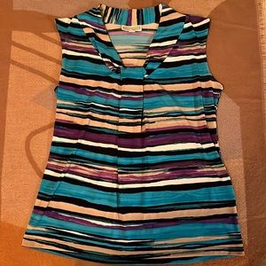 EUC Dana Buchman yolked collar sleeveless blouse, M/L